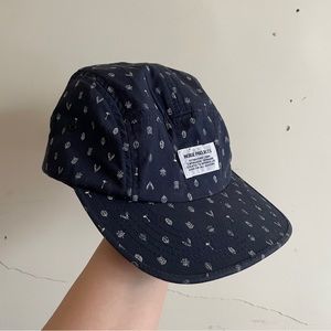 norse projects navy mini leaf print 5 panel cap